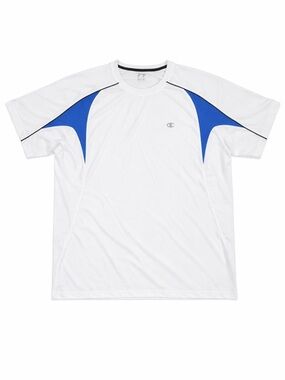 Champion Performance T Shirt Colorblock White Blue XXL
